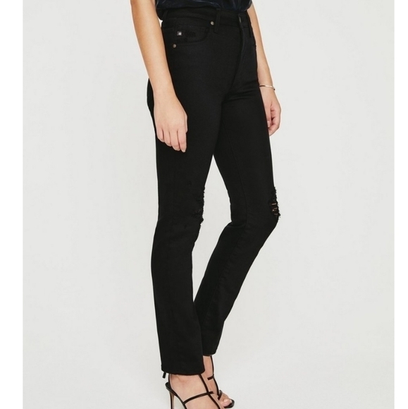 AG Adriano Goldschmied Alexxis Slim Jean Blackboard NWT - Picture 1 of 14